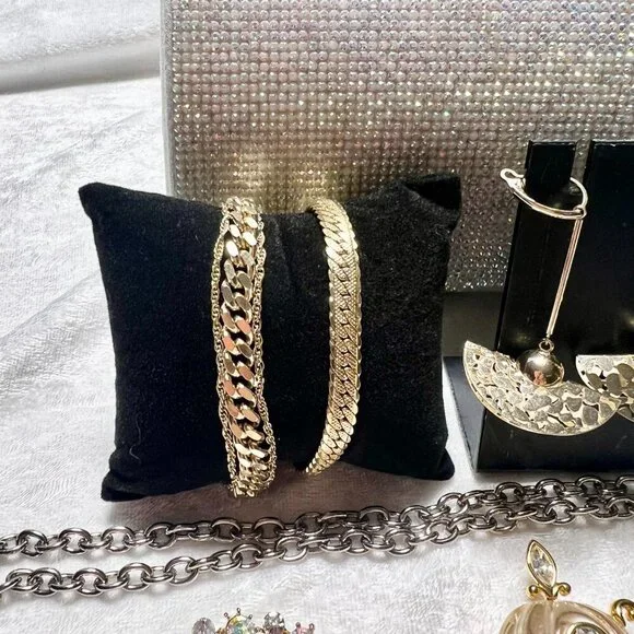 Mother of pearl MOP shell statement necklace, brooches, bracelet , earrings - Picture 3 of 16